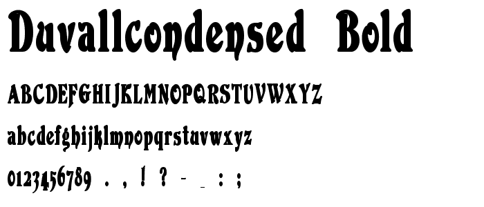 DuvallCondensed Bold font